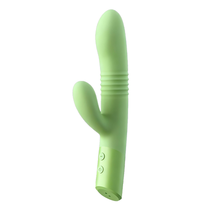 Green and textured dual vibrator on a transparent background